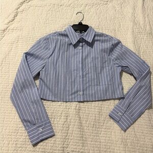 Moon River Blue and White Striped Top